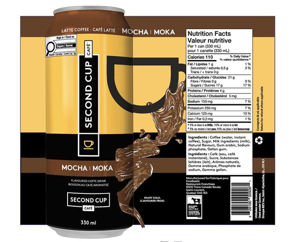 Second Cup Coffee Latte Mocha, 330ml