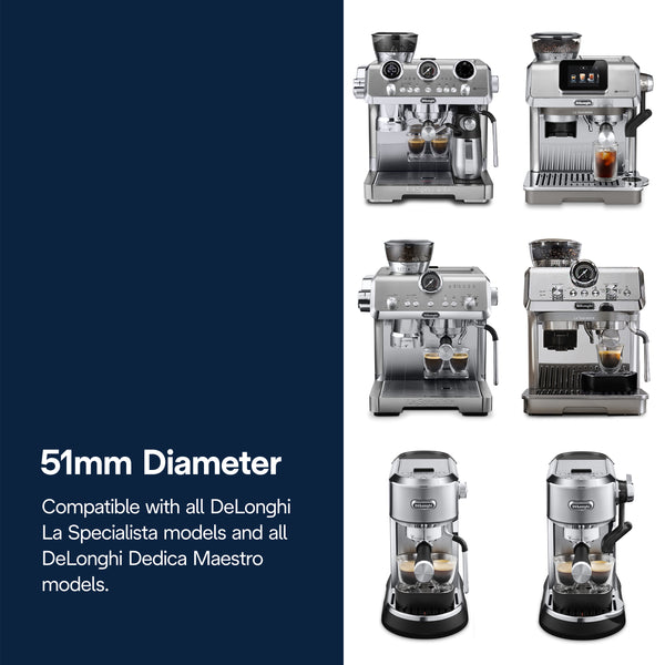 DeLonghi 51mm Bottomless Portafilter, Rosewood DLSC085
