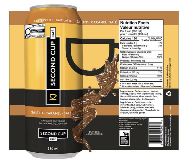 Second Cup Coffee Latte Salted Caramel, 330ml