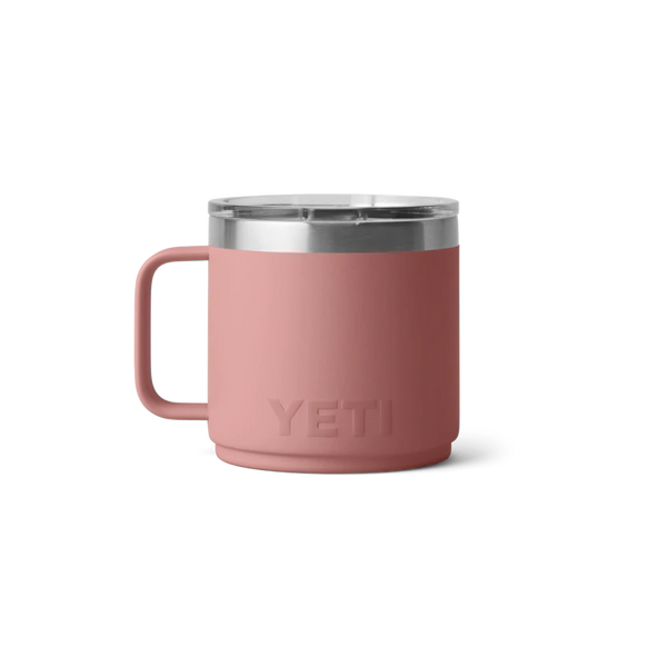 YETI Rambler 14 oz. Stackable Mug with MagSlider Lid, Sandstone Pink