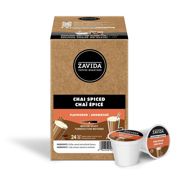 Zavida Chai Spiced Single Serve Coffee 24 Pack