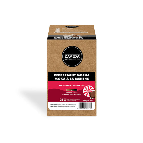 Zavida Peppermint Mocha Single Serve Coffee 24 Pack