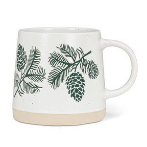 Abbott White Pinecone Holiday Mug, 14 oz.