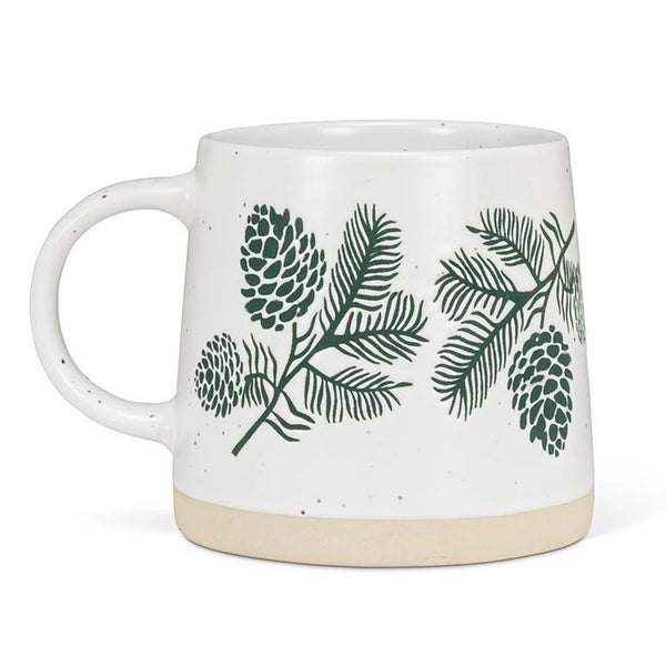 Abbott White Pinecone Holiday Mug, 14 oz.