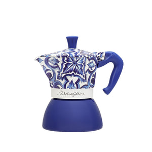 Bialetti Dolce&Gabanna Moka Induction 4 Cup Coffee Maker, Mediterranean Blue