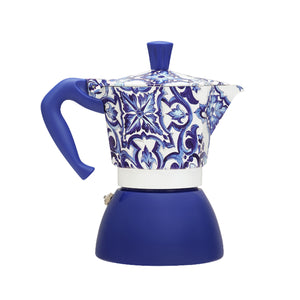 Bialetti Dolce&Gabanna Moka Induction 6 Cup Coffee Maker, Mediterranean Blue