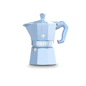 Bialetti Moka Exclusive 3 Cup Stovetop Espresso Maker, Light Blue