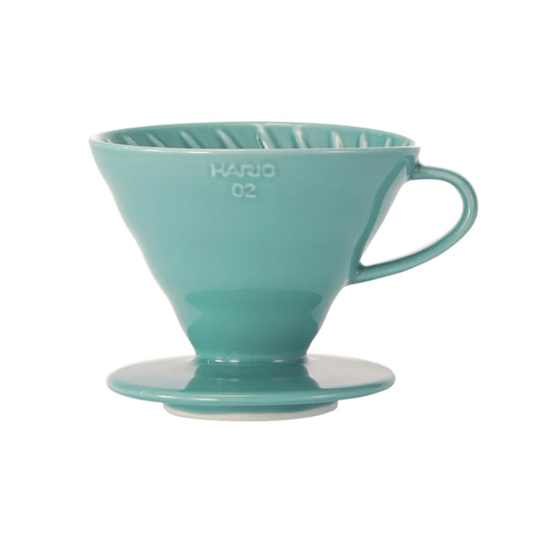 Hario V60-02 Ceramic Coffee Dripper, Turquoise Blue