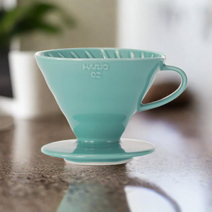 Hario V60-02 Ceramic Coffee Dripper, Turquoise Blue