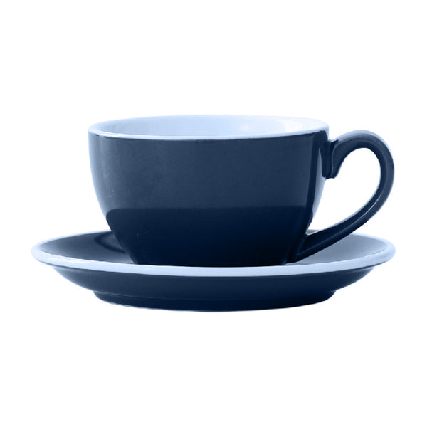 I.XXI Ceramic Latte Mug with Saucer 220ml, Navy Blue