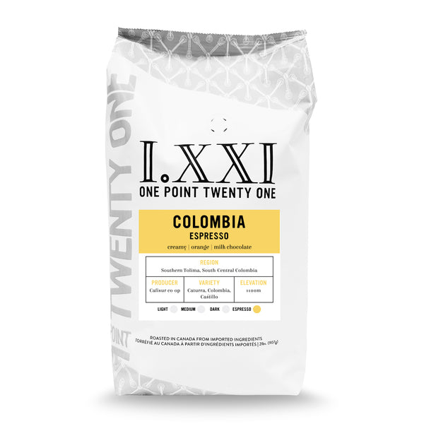 I.XXI Colombia South Tolima Whole Bean Espresso, 2 lb