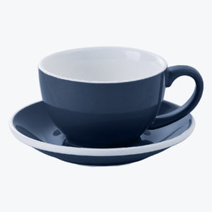 I.XXI Ceramic Latte Mug with Saucer 350ml Navy