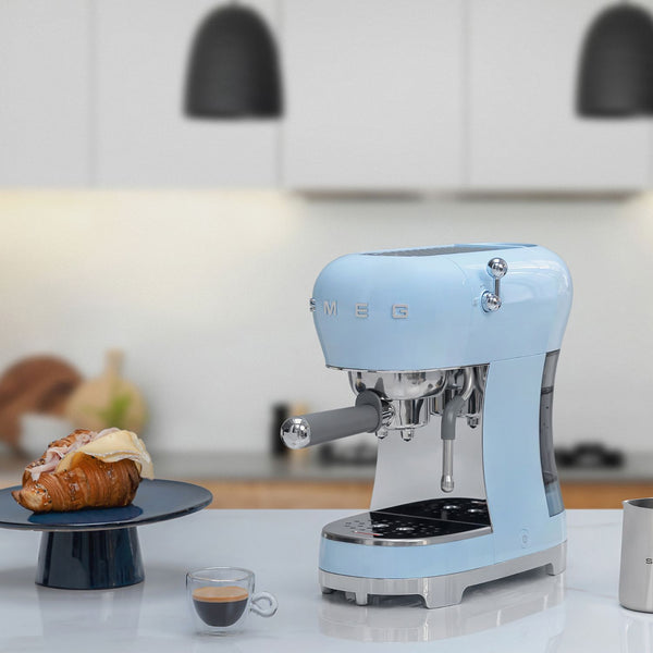 Smeg Manual Espresso Coffee Machine #ECF02PBUS - Pastel Blue