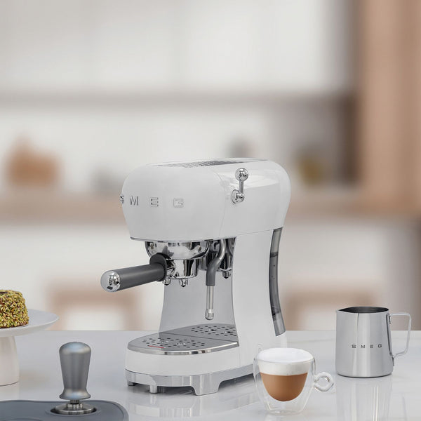 Smeg Manual Espresso Coffee Machine #ECF02WHUS - White