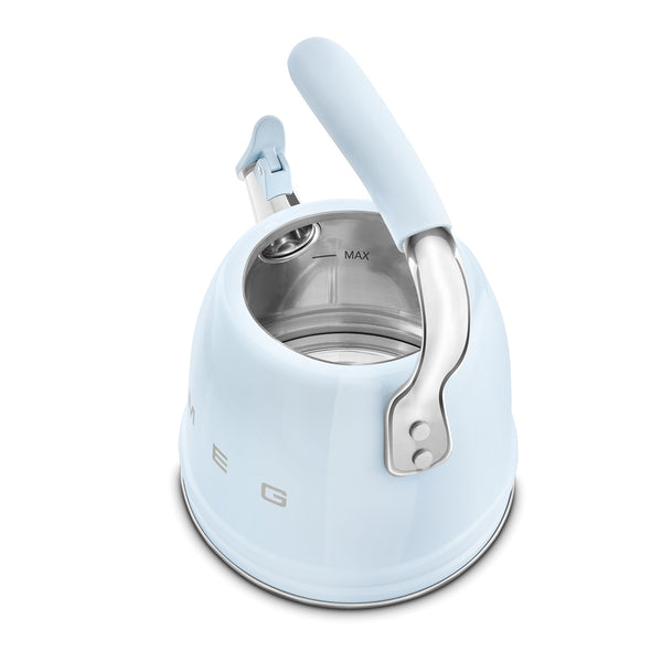 Smeg Retro Style Whistling Kettle 2.3L, Pastel Blue