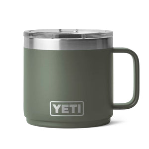YETI Rambler 14 oz. Stackable Mug with MagSlider Lid, Camp Green