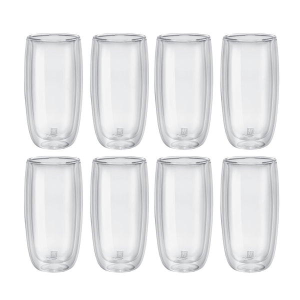 Zwilling Sorrento Double Wall Beverage Glass 16 oz., Value Pack of 8