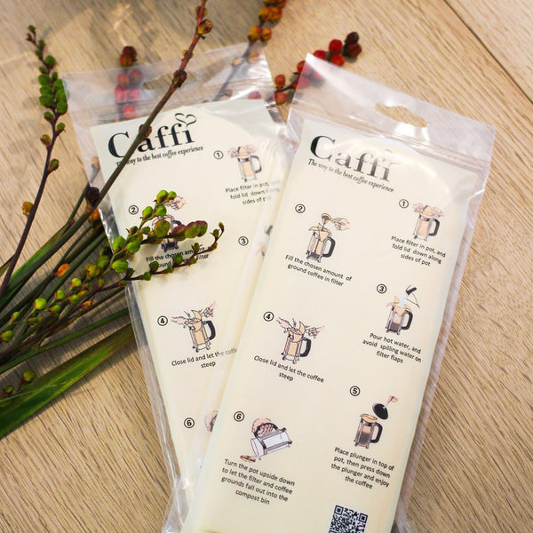 Caffi 8 Cup French Press Paper Filters, 100 Pack
