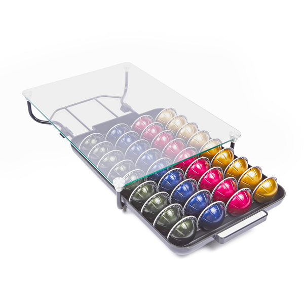 Nifty Solutions Nespresso Vertuo Pod Rolling Drawer with Glass Top